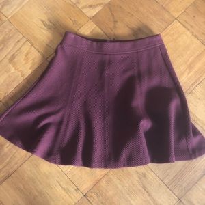 Burgundy/wine Loft A line flare skirt